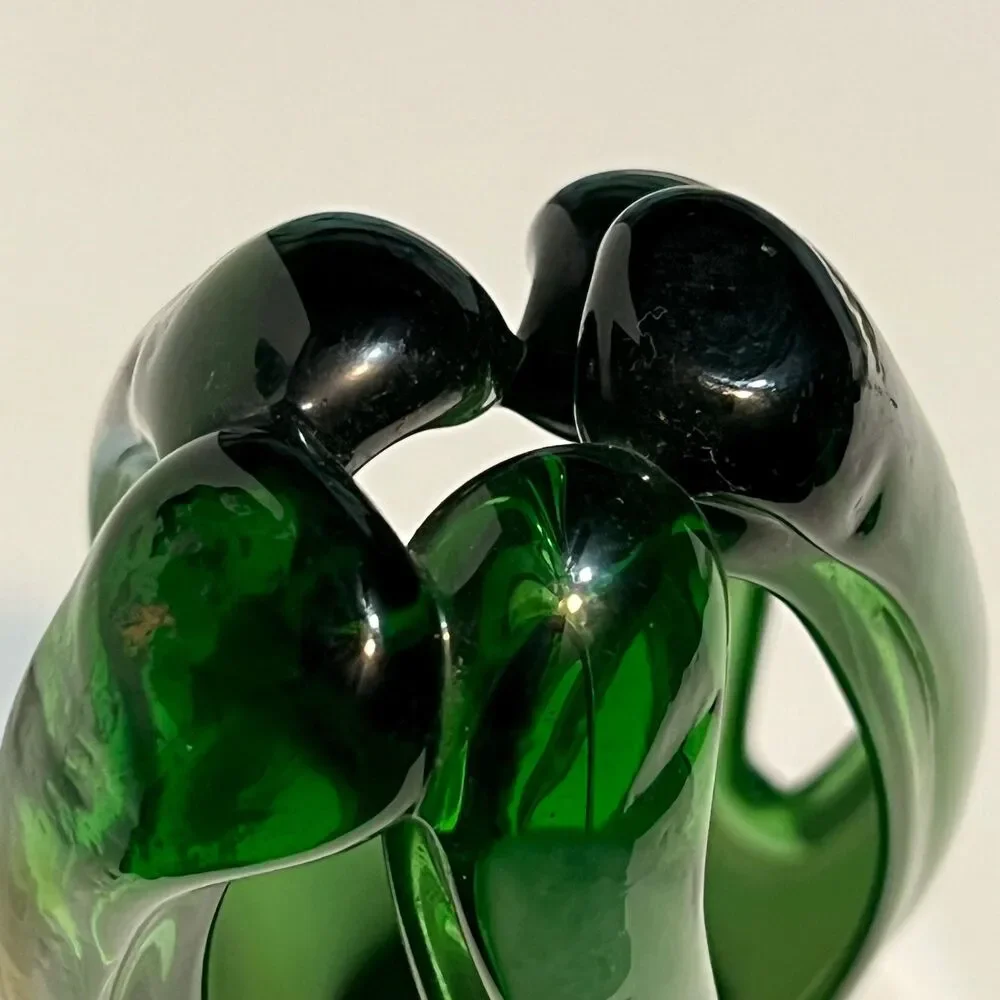 MAEXSA Hand Blown Green Art Hand-Blown Mexican Glass 8